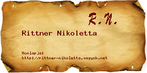 Rittner Nikoletta névjegykártya