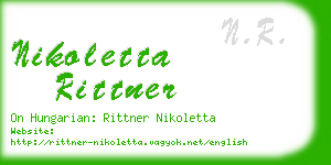 nikoletta rittner business card